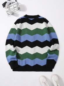 Manfinity Homme Men's Striped Casual Cardigan, Simple & Fashionable For Daily Wear - Multicolor - View 2