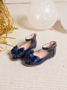 1 Pair Fashion Bowknot Decor Children's Shoes For Girls, Autumn/Winter - Blue - View 3