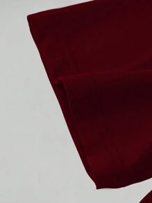 Manfinity Dauomo Men Solid Color Turtleneck Short Sleeve Casual T-Shirt, Versatile - Burgundy - View 4