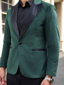 Manfinity AFTRDRK 2pcs Suit Set: 1 Single-Breasted Jacket, 1 Pants - Multicolor - View 5