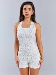 Athîral Women's Casual Backless Bowknot Decor Jumpsuit