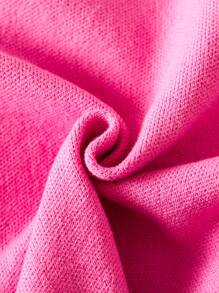 SHEIN Young Girl Sweater Set, New Autumn/Winter Style, Pink Ruffle Heart Design, Suitable For Various Occasions Such As Home, Outings, Shopping, Parties, Christmas Parties, New Year And Etc.