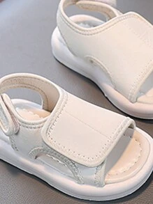 1 Pair White Hook And Loop Fashionable Comfortable Baby/Toddler Girl Sandals - White - View 4