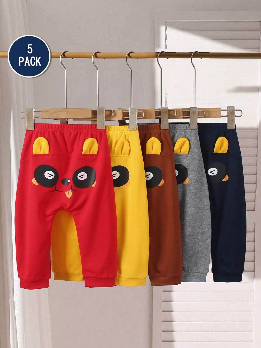 Celana Bayi Laki-Laki Tipis Lucu Imut dengan Motif Ekspresi Anak Anjing - Grey - View 1