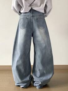 DAZY Women's Casual Acid Wash Distressed Loose Fit Boyfriend Jeans