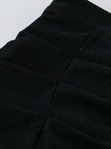 Lyrianda Plus Size Solid Minimalist A-Line Skirt, Casual Everyday Wear - Black - View 5