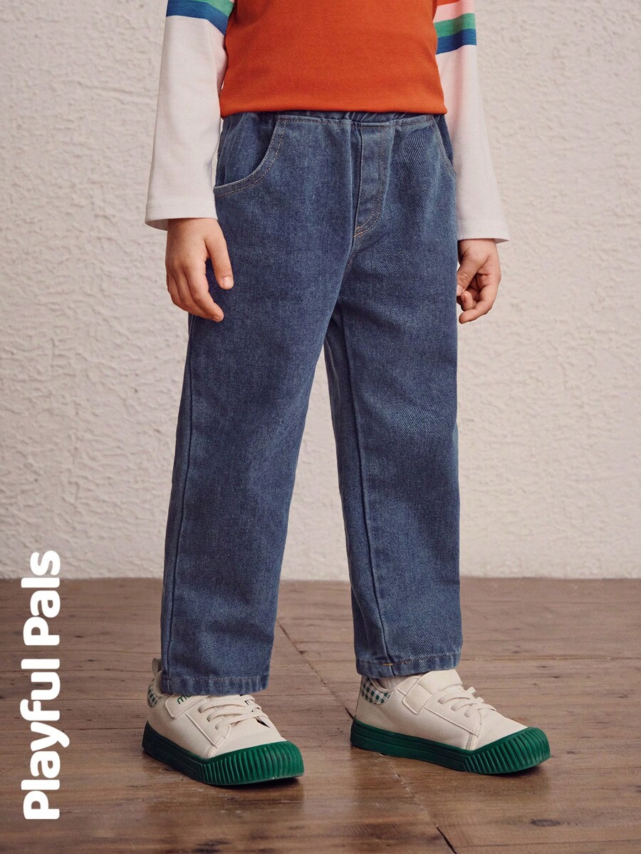 Playful Pals 1 Pc Young Boys Jeans Straight Cut Basic Casual Cute/Vintage/Casual/Outing Fall