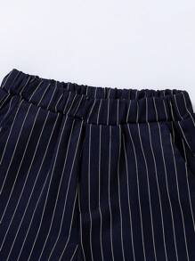 SHEIN 男童松紧腰条纹休闲裤，日常穿着 - 彩色 - 查看 7