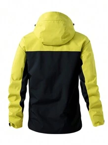 Gym Rark Chaqueta con capucha casual de hombre con cordón y bloque de color - Negro - Ver 2
