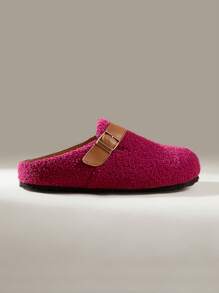 Solecia Dames effen kleur metalen decor eenvoudige casual platte schoenen voor Kerstmis en Nieuwjaar vakantiesfeer herfst en winter