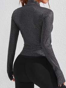 Dewbera 女士豹纹修身运动夹克 - 彩色 - 查看 2