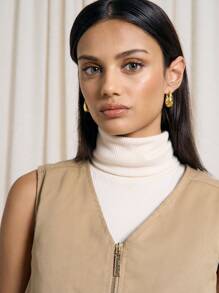 AiiRZ Lightweight Quilted Vest Padded Gilet Sleeveless Outerwear Fall Winter Layering Double Pocket Zip Front Casual Everyday Classic - Khaki - View 5