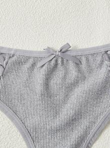 3 件装 女士性感蕾丝拼接三角裤，休闲简约 - 彩色 - 查看 5