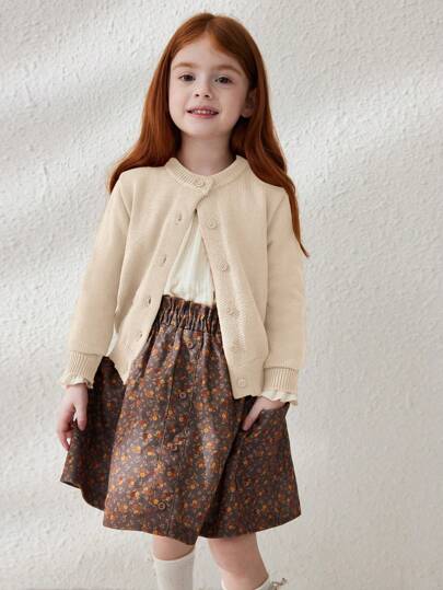 Blossori Chaquetas de niña de unicolor, de moda sencilla