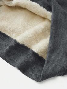 Muchica 女士休闲宽松蓬松高领拉链加厚保暖 23 印花连帽衫，适合秋冬季 - 灰色 - 查看 5