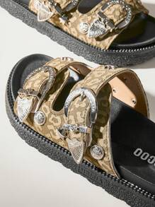 Solecia 女士厚底复古拖鞋，适合夏季日常户外穿着 - 橄欖綠 - 查看 3