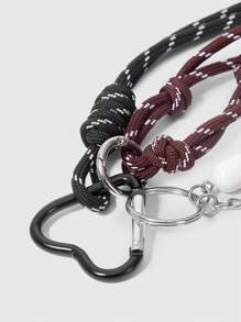 ROMWE Kawaii 1pc Cute Street Style Pink Tennis Racket Pendant Charm - Multicolor - View 3