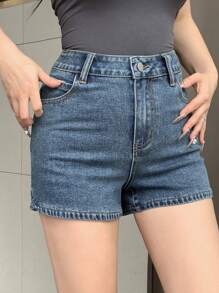 DAZY 女士休闲破洞修身牛仔短裤
