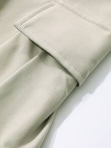 DAZY Dames effen kleur geplooide losse casual broek met wijde pijpen