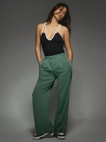 MISSGUIDED 对比色带镂空丁字裤紧身衣 - 黑色 - 查看 4