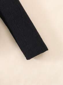 SHEIN Tween 女童提花针织高领长袖修身保暖 T 恤