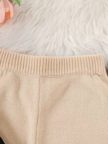 Tween Girls 2 Pieces Knit Sweater Set, Fashionable Leopard Pattern Cardigan With Long Pants, Versatile For Various Occasions Like Home Gatherings, Outings, School, Etc. - Apricot - View 5