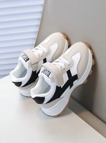 1 đôi giày thể thao thời trang thường ngày cho trẻ em, phù hợp cho bé trai và bé gái, trẻ mới biết đi, trẻ mẫu giáo, mùa xuân/thu - màu đen - Xem 2