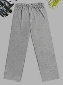 EURMUSE 2Pcs Men Casual English Text Print Loungewear Set Pajama Pants - Multicolor - View 10