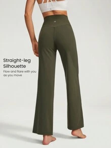 GLOWMODE 29" FeatherFit™ Crossover Wide Leg Pocket Pants Daily Casual Fall - Army Green - View 2