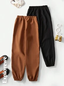 SHEIN 2 peças/conjunto Calça de Moletom Folgada e Confortável em Estilo Casual, Adequado para Adolescentes, Esportes Urbanos ao Ar Livre, Uso Diário, Escola, Streetstyle e Cenas de Reunião