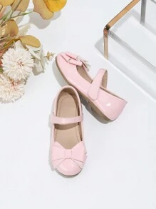 Girls' Spring/Autumn New Black Bow Ballet Flats, Fashion School Style Performance Shoes