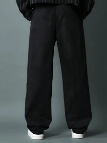 SUMWON Relaxed Fit Chino Pant - Black - View 5