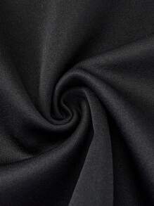 PrepCrw Young Girls' College Style Black & White Splicing Ruffle Trim Woven Bodycon Dress With Collar