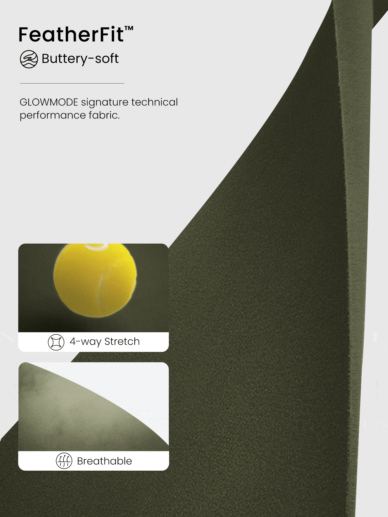 GLOWMODE 29吋featherfit™十字交叉直腳口袋褲,日常休閒夏季穿著 - 軍綠色 - 查看 4