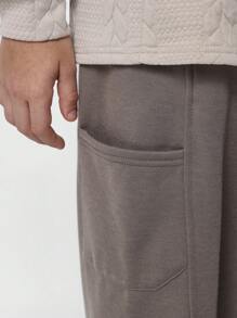 SUMWON Carpenter Style Sweatpants With Side Pockets Relaxed Fit Athletic Pants Casual Weekend Comfort Wear Winter Fall Youth Bottoms