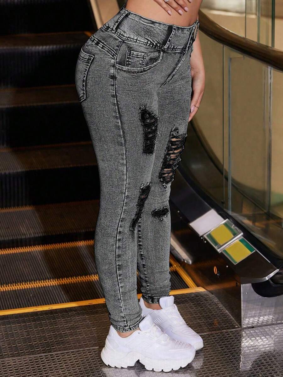 Women's Skinny Jeans , High Waist Stretch Denim Jeans , Hip Lift Jeans