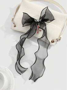 ROMWE Kawaii 1 pieza Pinza de pelo con alas de cristal y cruz, estilo gótico de moda retro soft grunge Y2K en color negro, adecuada para uso diario de mujeres, regalo para días festivos