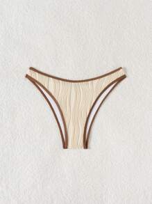 Swim Mod Beach For Women, Summer Beach Party Vintage Ruffled Detail Women Swimwear Bottom - Apricot - View 5