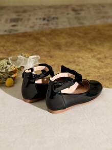 Versatile Bow Accent Girls Shoes, Suitable For Autumn And Winter - Black - View 2