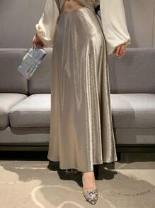 Joudiya Falda con textura metálica para mujer, adecuada para primavera/verano, Día de San Valentín, Año Nuevo Chino