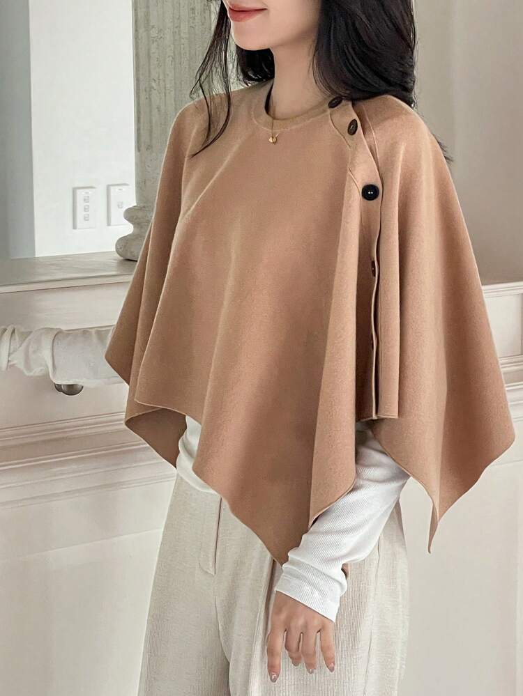 Women's Solid Color Round Neck Long Sleeve Button Shawl Collar Casual Blouse,Fall Clothes Women Sweater