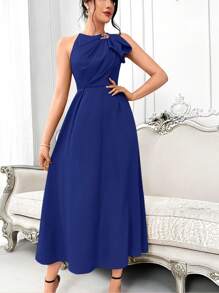 Modelyn Vestito lungo casual da donna senza maniche con decorazioni in metallo - Blu reale - Visualizzare 6