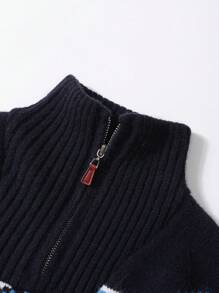 Manfinity Homme Men's Casual Geometric Pattern Knitted Sweater, Autumn/Winter - Multicolor - View 4