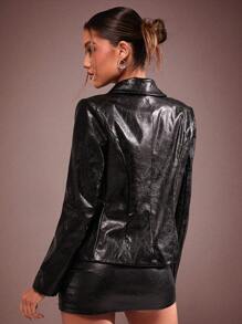 Hauture Blazer cropped à taille cintrée pour l'automne