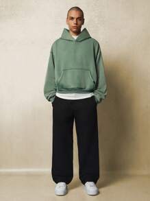 SUMWON Oversized Crop Pullover Hoodie Classic Kangaroo Pocket Sweatshirt Casual Spring Fall Athletic Wear Premium Quality Soft Comfort Weekend Loungewear