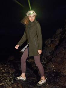 In My Nature Women's Casual Zip-Up Drawstring Hoodie Thermal Lined Waterproof Outdoor Hooded Jacket - Army Green - View 14