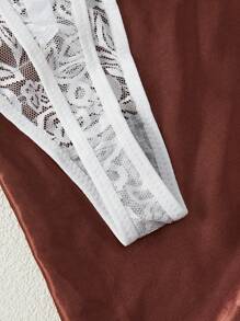 SHEIN 5pcs/Set Sexy Lace Women's G-String Panties, Breathable And Comfortable Lingerie - Black and White - View 3