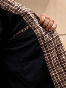 Manfinity VCAY Men's Knit Casual Loose Fit Long Sleeve Cardigan Jacket, Young & Stylish, For Fall Winter - Coffee Brown - View 5