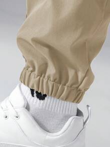 Manfinity EZcore Men Flap Pocket Side Drawstring Waist Cargo Trousers - Camel - View 5