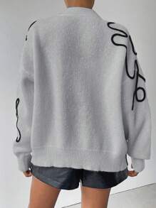 Chiquease Women's Casual Cardigan, Minimalist & Fashionable For Daily Wear - Light Grey - View 2